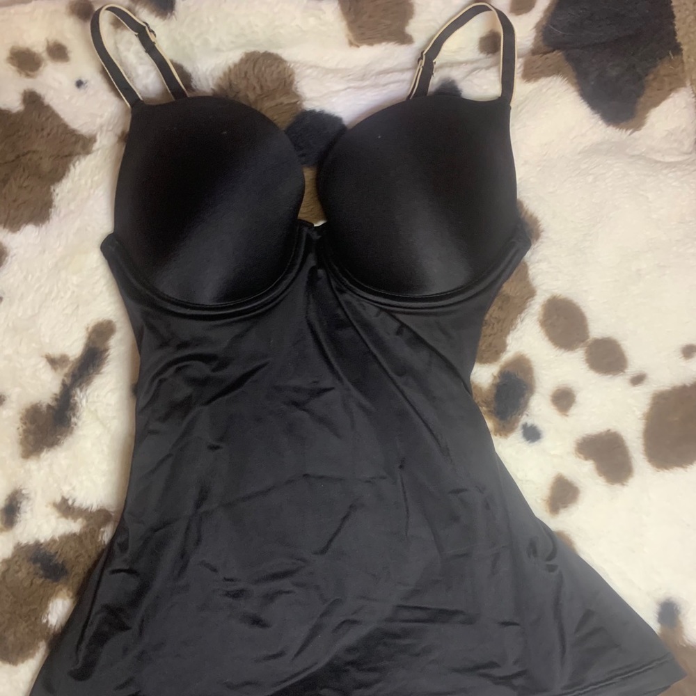 black shapewear push up tank